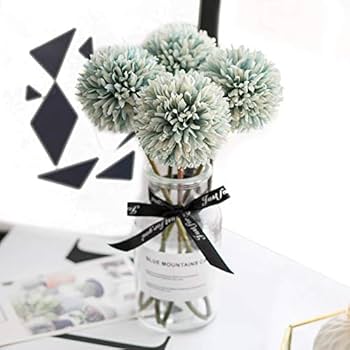 Amazon｜Riverbyland 造花 ブルータンポポ 6個セット 12インチ x